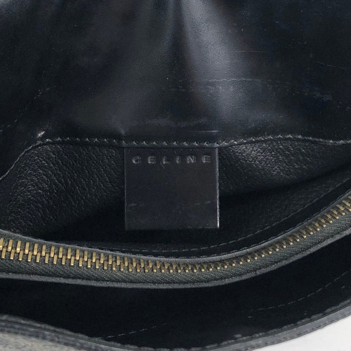 CELINE Macadam Toggle Clasp Shoulder bag Black Vintage fphffk