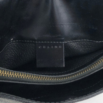 CELINE Macadam Toggle Clasp Shoulder bag Black Vintage fphffk