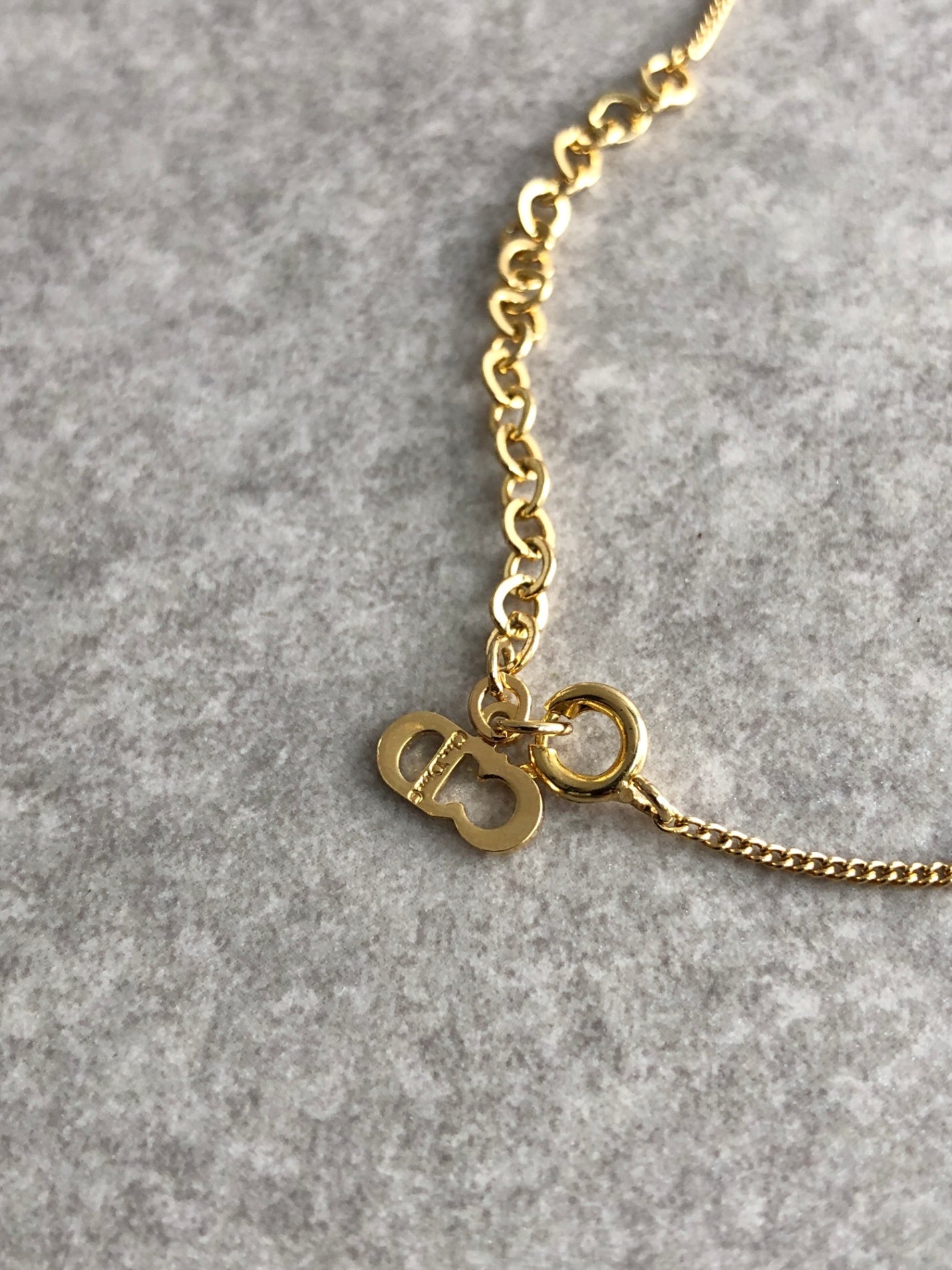 Christian Dior CD Logo Necklace Gold Vintage 4i7xzf