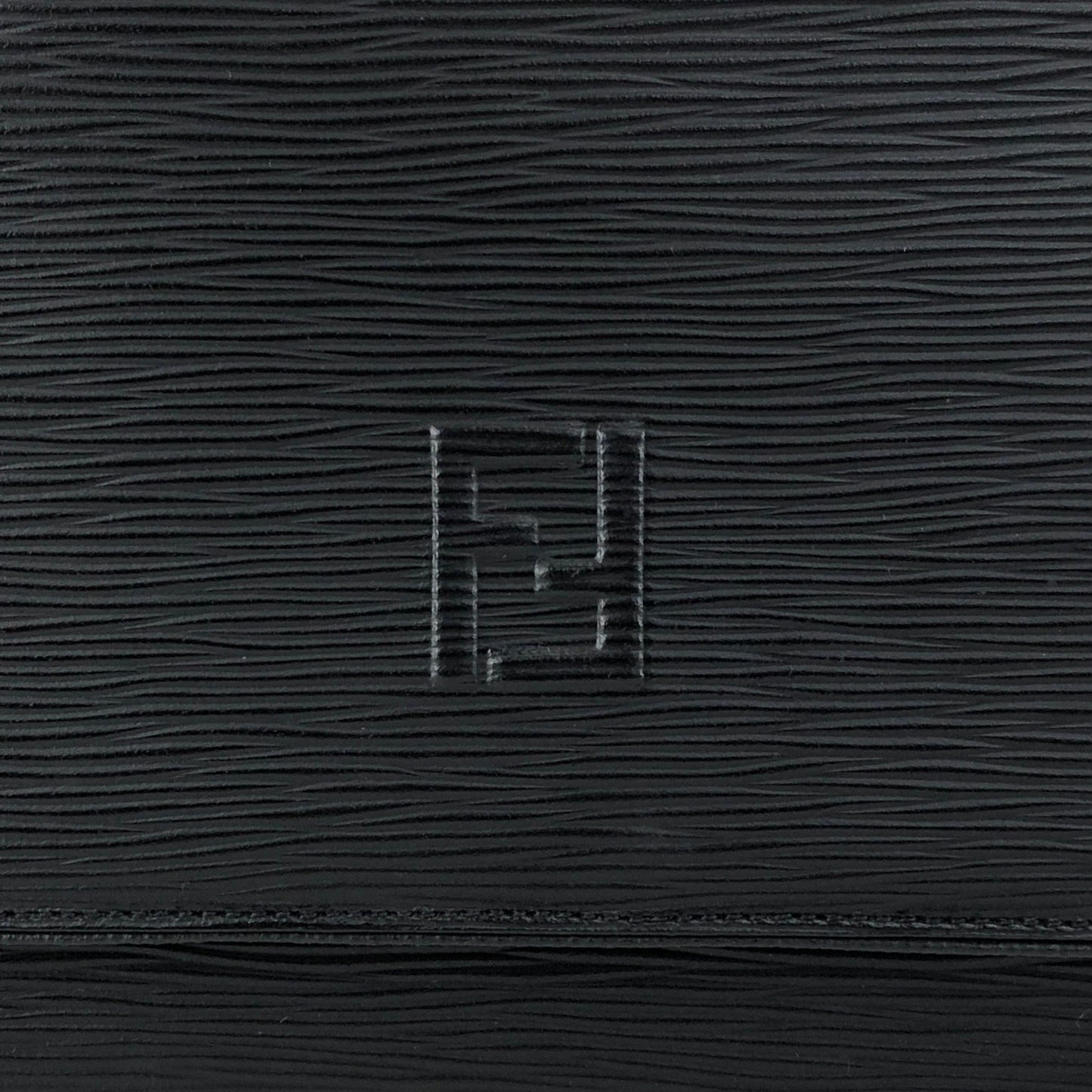 FENDI Logo Embossed Small Handbag Black Vintage h4nbvt