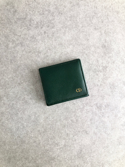 Christian Dior CD Logo Coin Purse Green Vintage k5byki