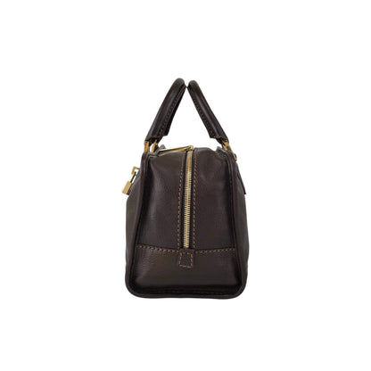 LOEWE Amazona28 Anagram Small Boston bag Handbag Brown Vintage vf56va