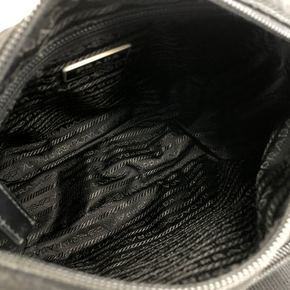 PRADA Triangle Logo Front Buckle Nylon Shoulder bag Black Vintage vseccy