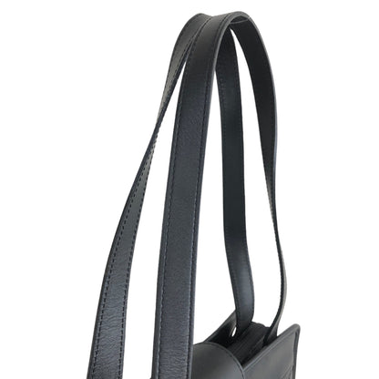 Yves Saint Laurent YSL Logo  Leather Shoulder bag Totebag Black Vintage xniy28