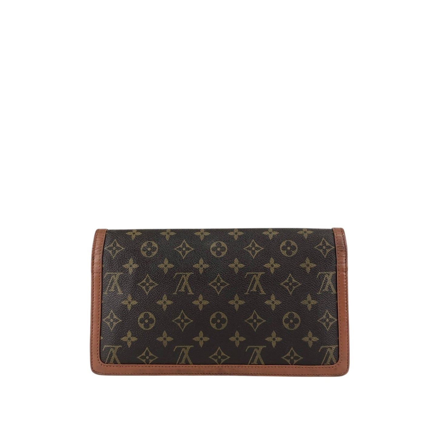 LOUIS VUITTON Monogram Clutch bag Brown Vintage 3pebsa