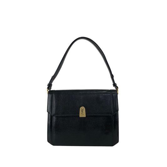 Yves Saint Laurent YSL Logo Shoulder bag Black Vintage 67eb7u