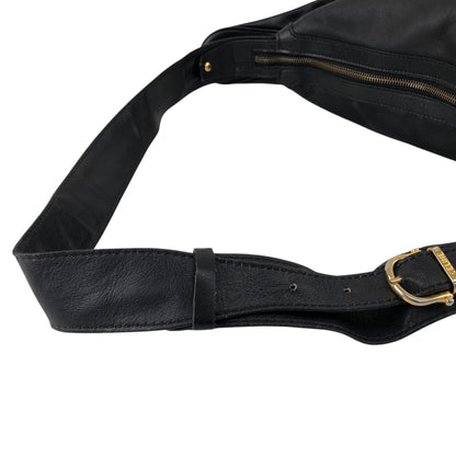 CELINE Gancini Shoulder bag Black Vintage etpu46