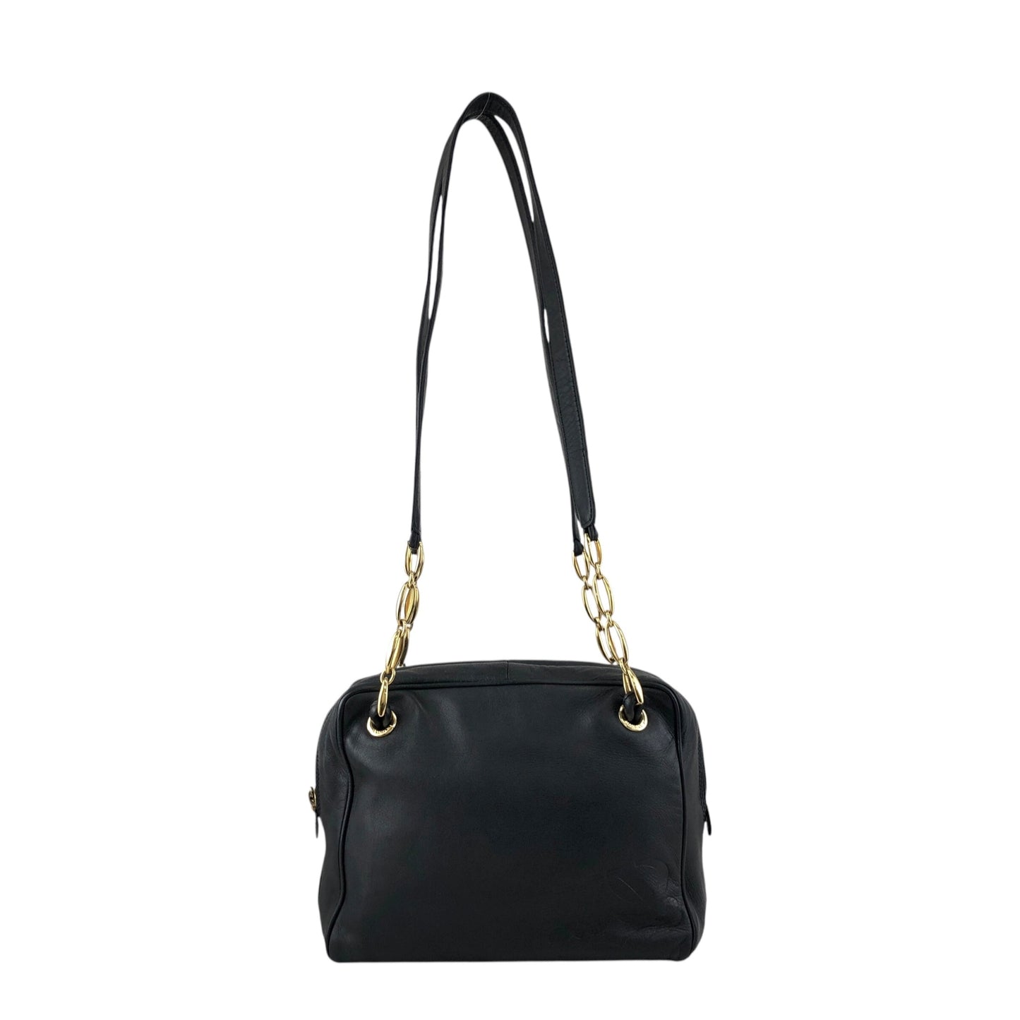 LOEWE Anagram Chain Shoulder bag Black Vintage 7ygaha