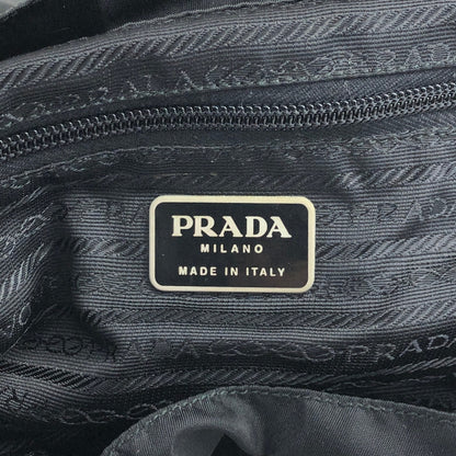 PRADA Triangle Logo Double Pocket Backpack Black Vintage ys5ifi