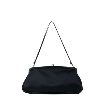 PRADA Tessuto Triangle Logo Small Handbag Black Vintage mygrbb