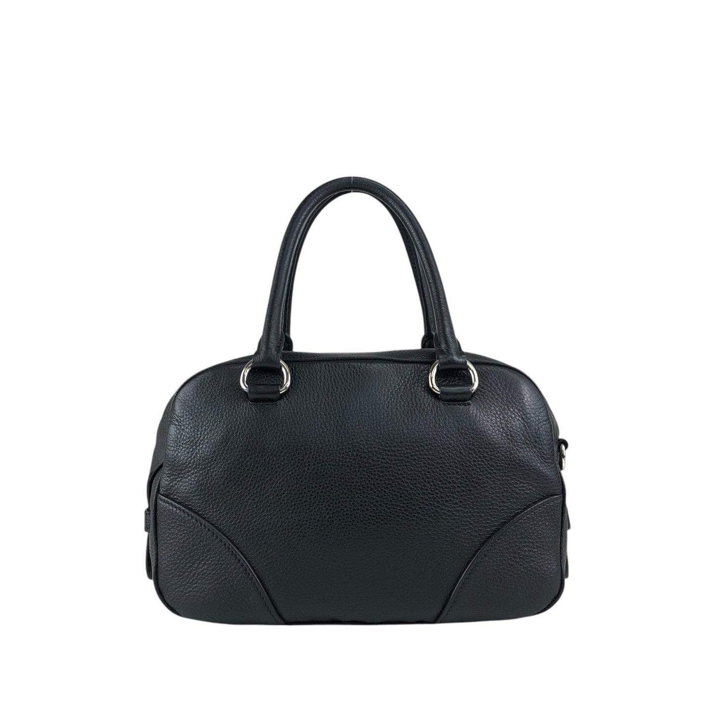PRADA Logo Two-way Small Boston bag Shoulder bag Black Vintage 6yvxeb