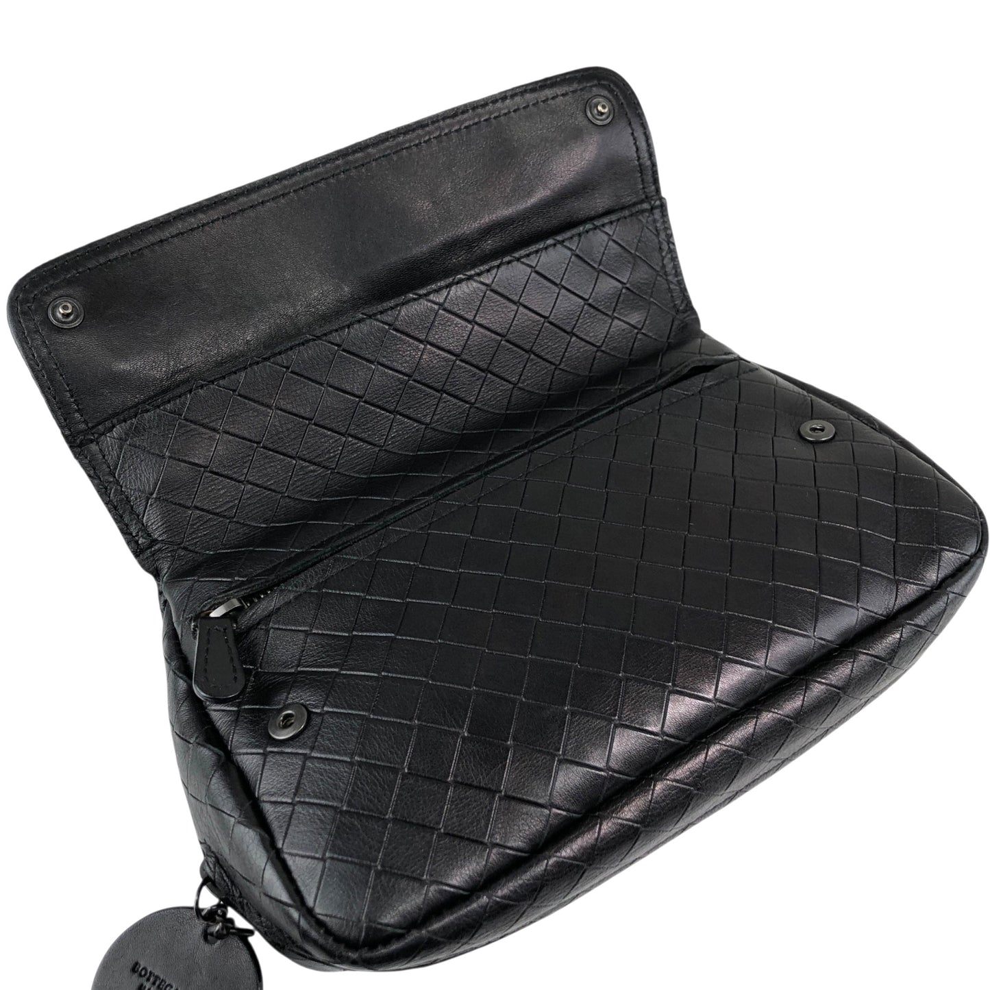 Bottega Veneta Intrecciato Chain Shoulder bag Black Vintage kgc2x6