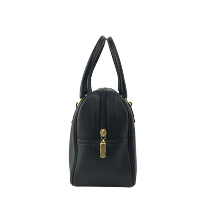 BURBERRY Logo Embossed Small Boston bag Handbag Black Vintage nyp64d