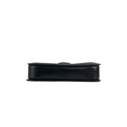 CELINE Triomphe Horse Carriage Shoulder bag Black Vintage pw788h