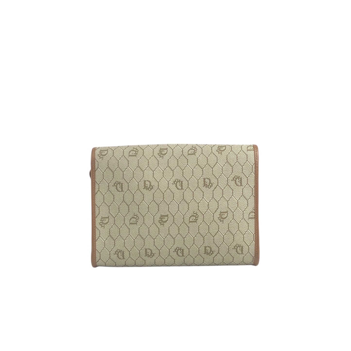 Christian Dior Honeycomb Pattern Shoulder bag Beige Vintage j4tc6b