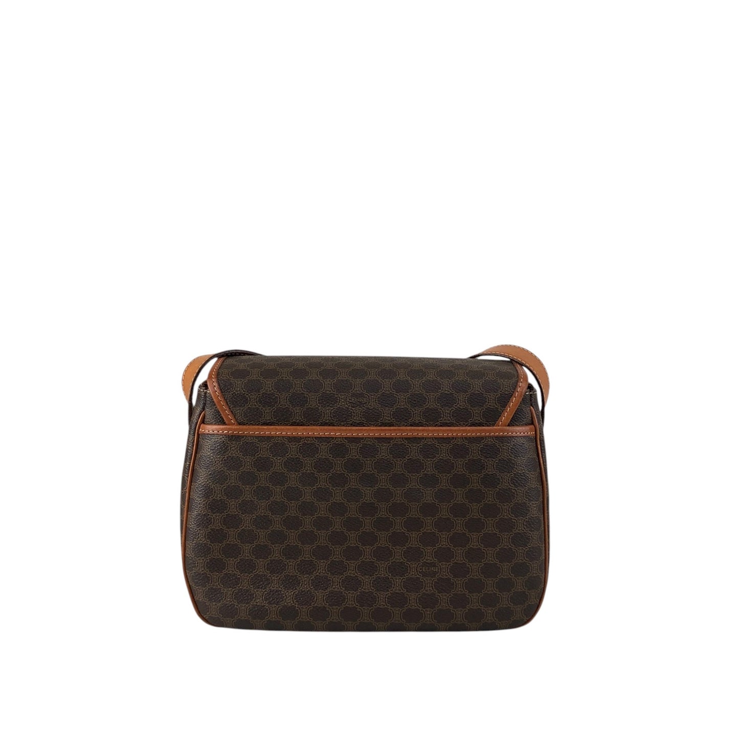 CELINE Macadam Blason Shoulder bag Brown Vintage 6pmbjw