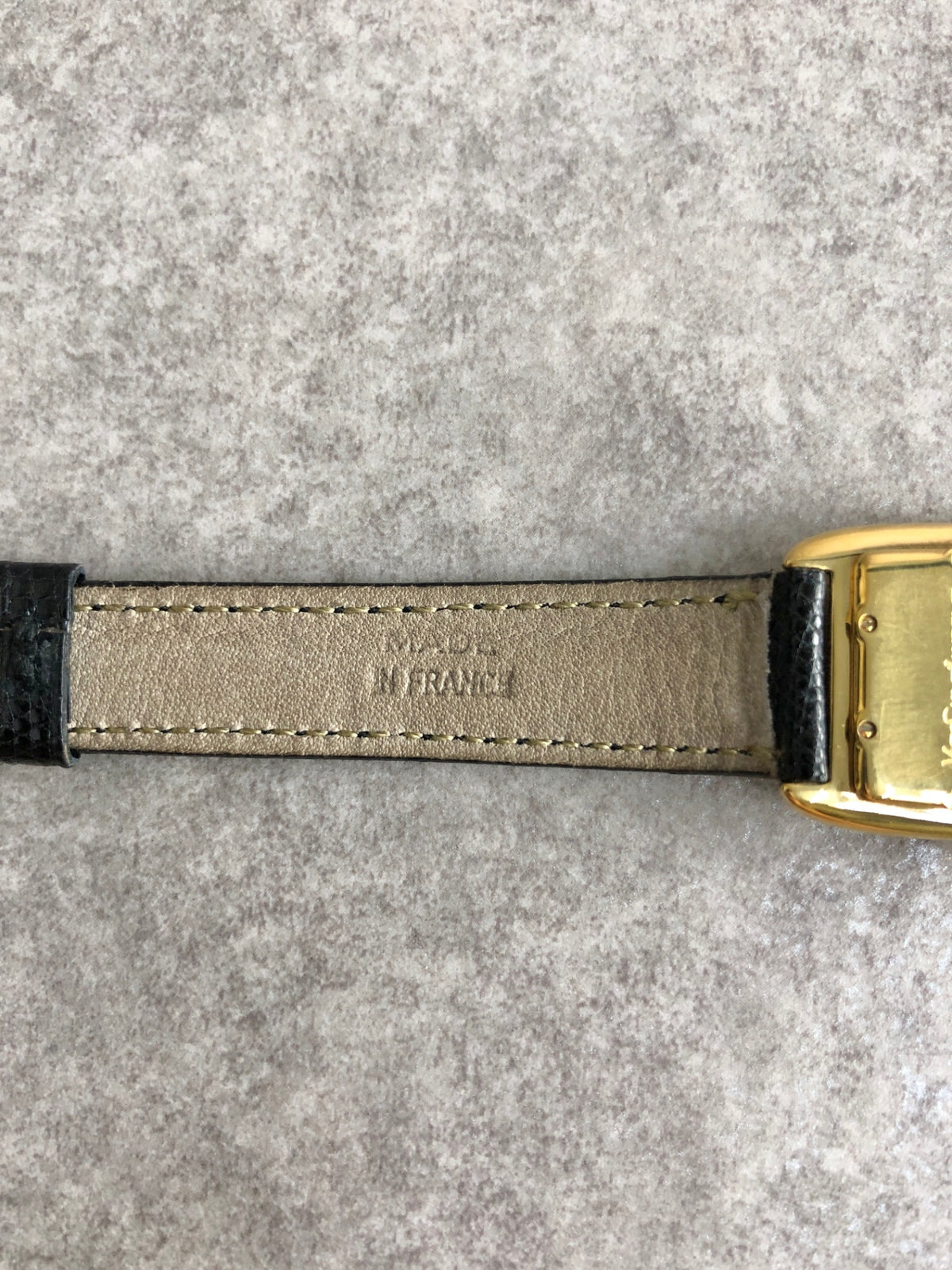 Yves Saint Laurent YSL Logo Watch Black×Gold Vintage 6utuhp
