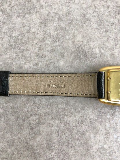 Yves Saint Laurent YSL Logo Watch Black×Gold Vintage 6utuhp