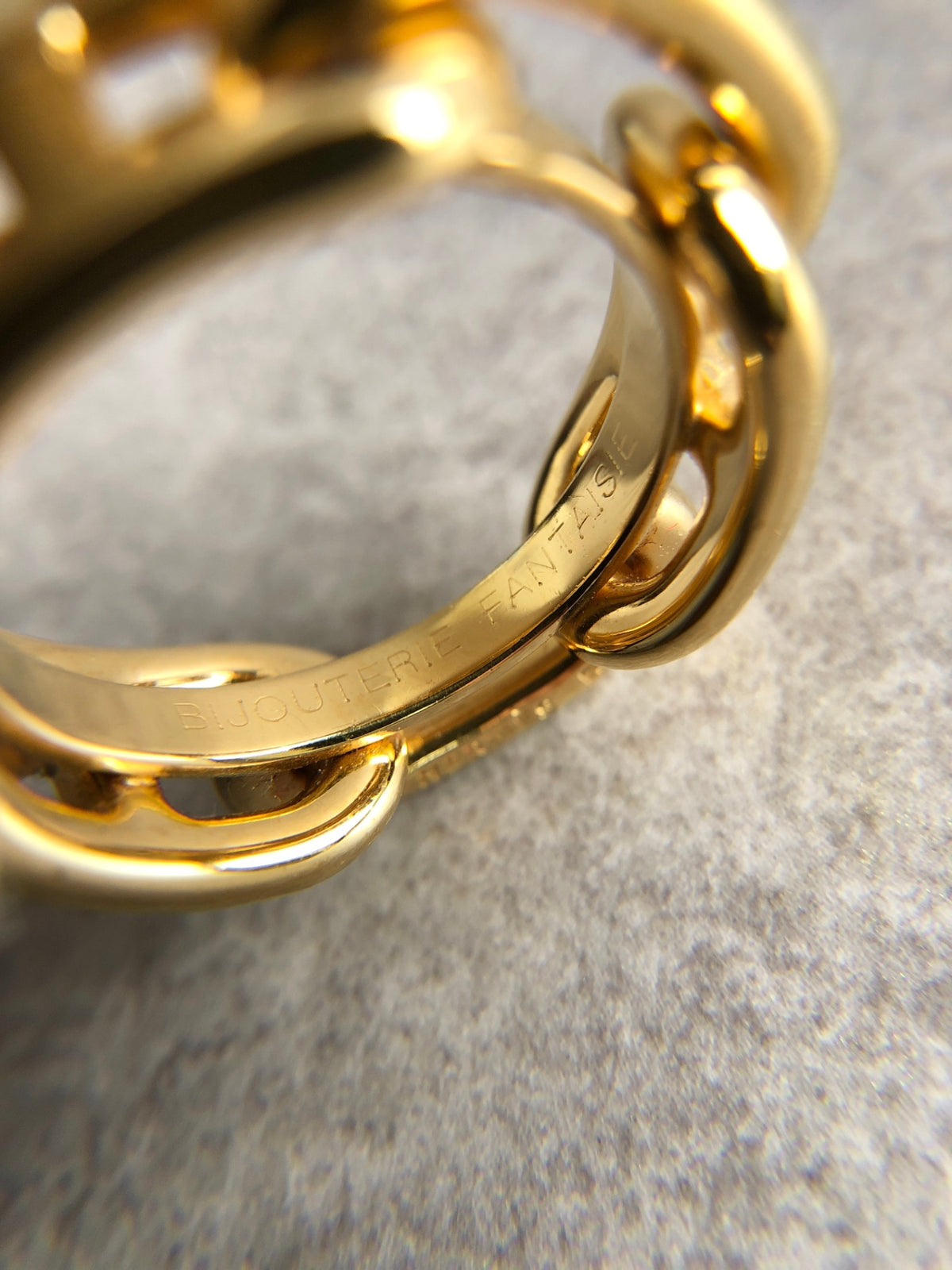 HERMES Chaine d'ancre Scarf Ring Gold Vintage bh82w2
