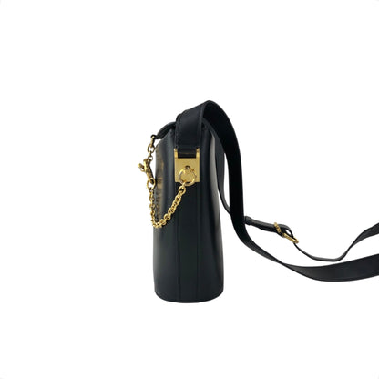 CELINE Circle Logo Shoulder bag Black Vintage x6z5t3