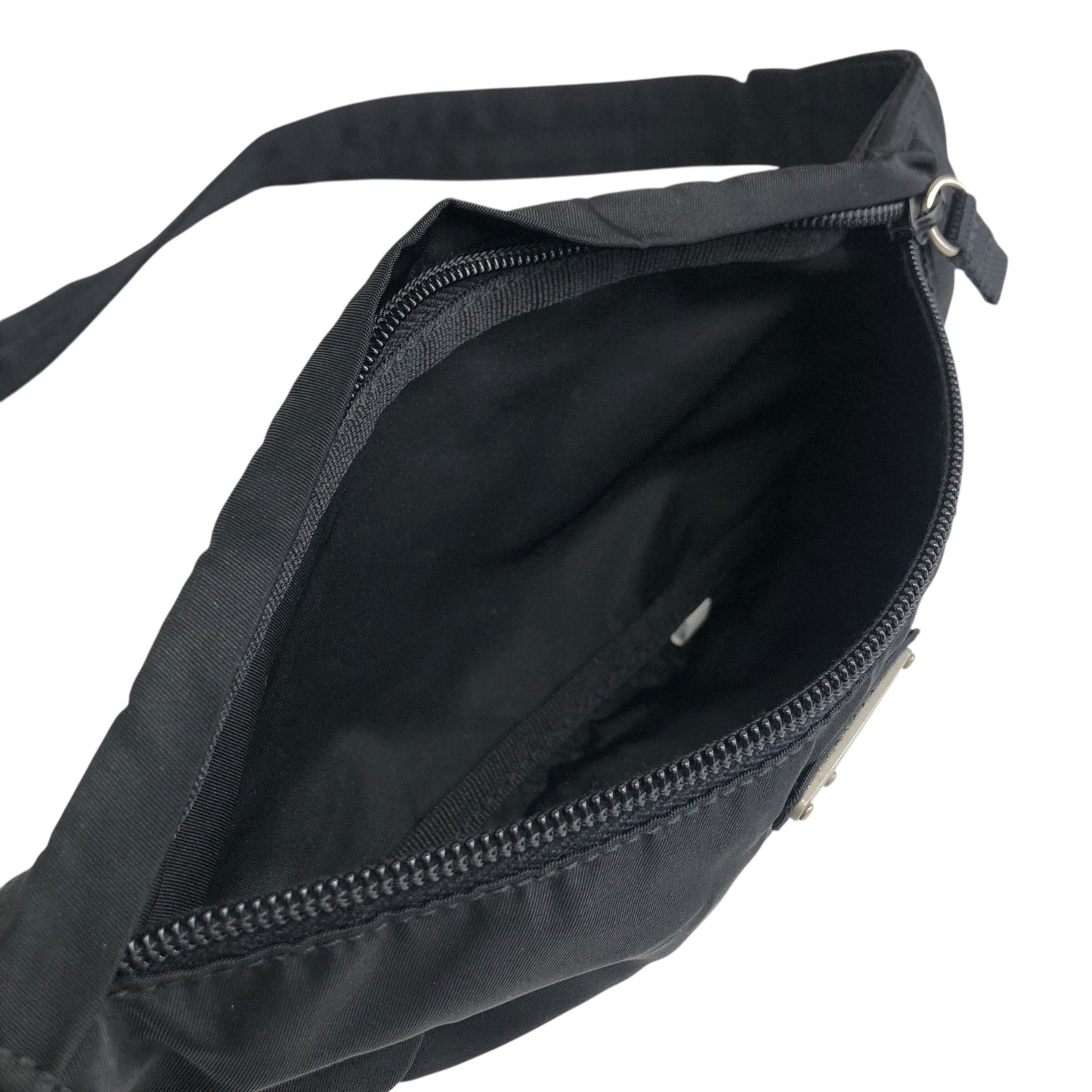 PRADA 三角形標誌斜背包 單肩包 黑色 復古 agzse3