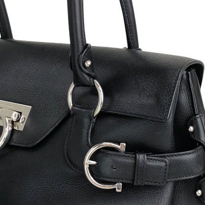 Salvatore Ferragamo Gancini Handbag Black Vintage b236p8