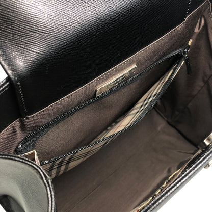 BURBERRY Logo Handbag Black Vintage yej8u5