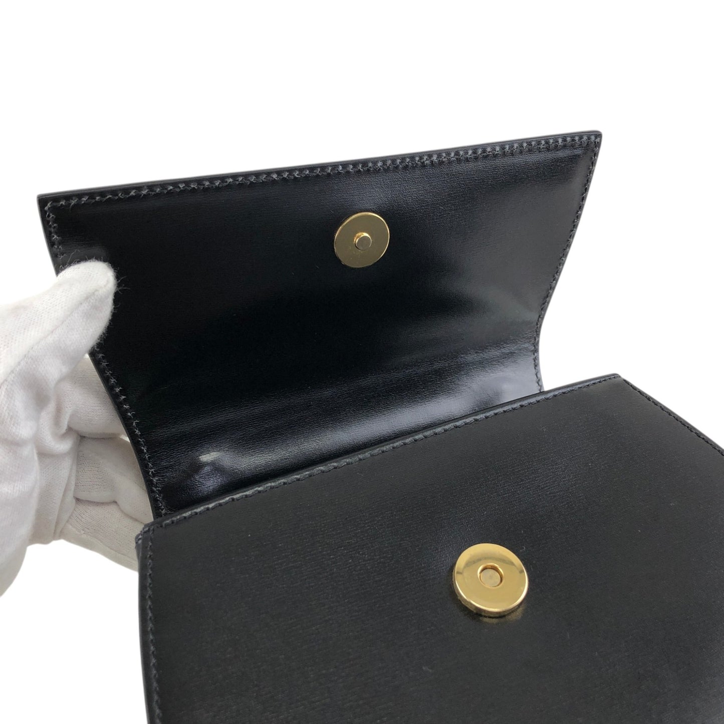 Christian Dior CD Logo Top Handle Handbag Black Vintage bv6834