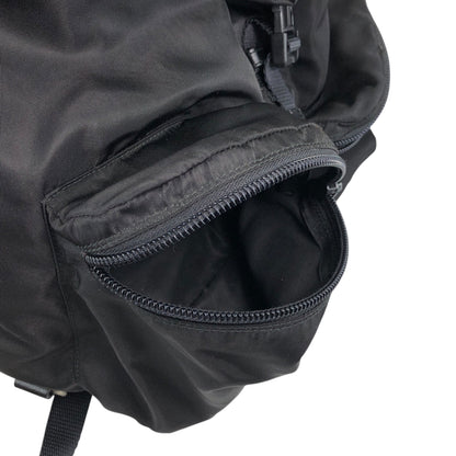 PRADA Tessuto Triangle Logo Front Buckle Backpack Black Vintage pyct8y