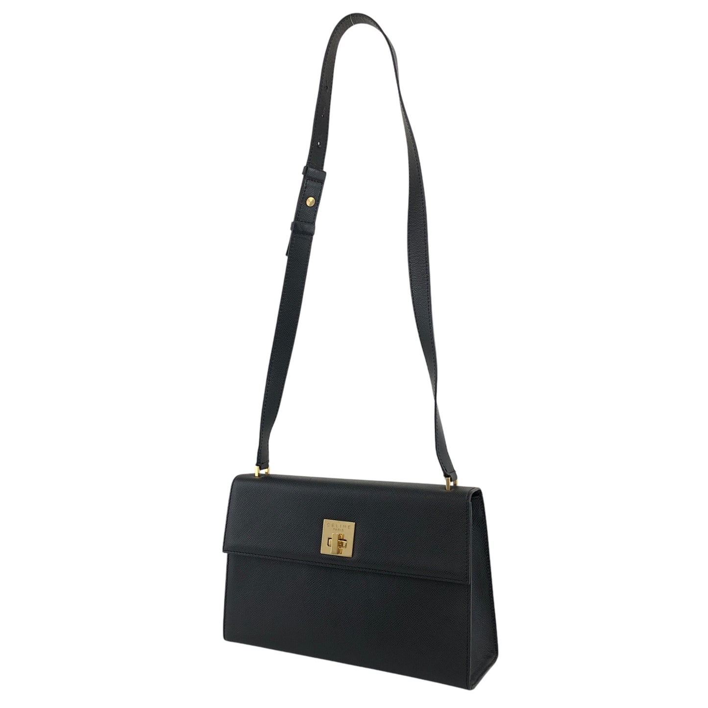 CELINE Turn Lock Shoulder bag Black Vintage ni6cxe