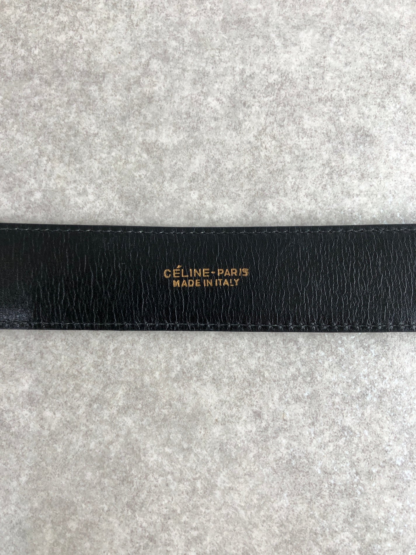 CELINE Horse Carriage Belt Black Vintage 4tryf3