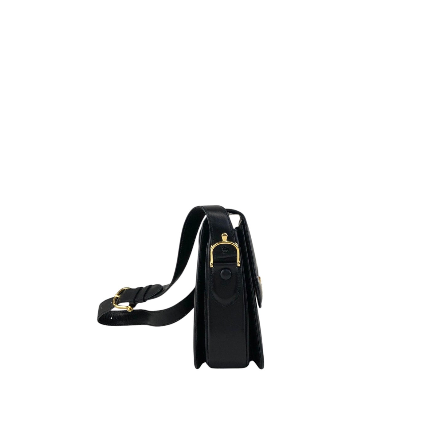 CELINE Blason Shoulder bag Black Vintage iw3njy