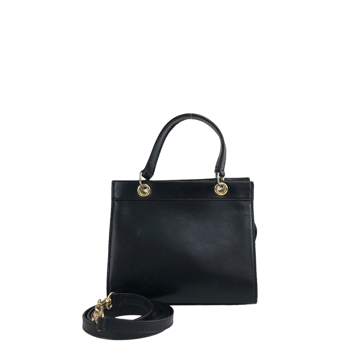 CELINE Blason Two-way Handle Shoulder bag Black Vintage vnmm75