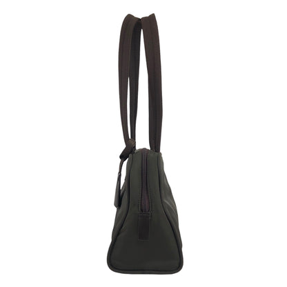 PRADA Tessuto Triangle Logo Padlock Shoulder bag Khaki Vintage kyp5pt