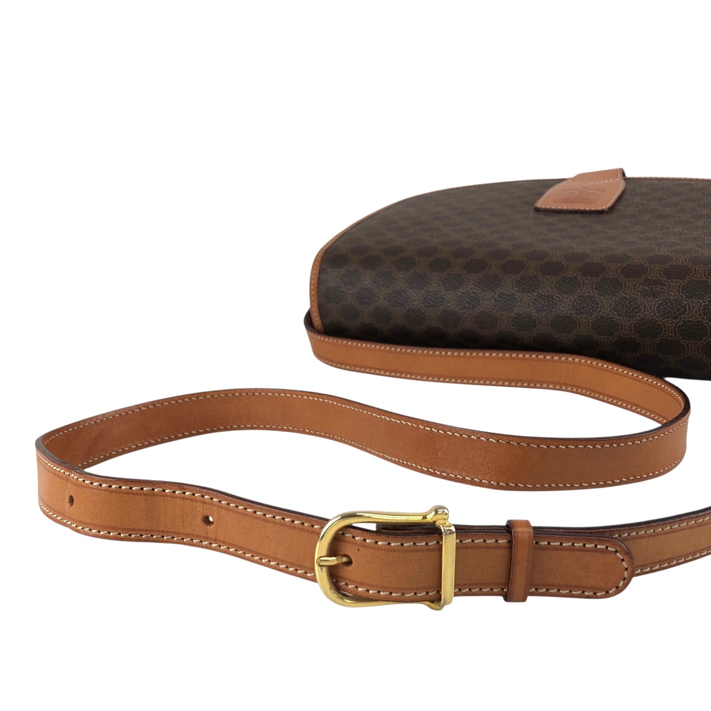 CELINE Macadam Blason Flap Shoulder bag Brown Vintage 2etvvm