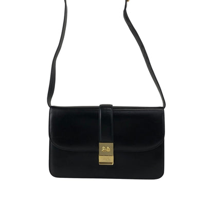 CELINE Horse Carriage Shoulder bag Black Vintage nwv32c