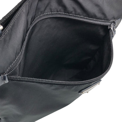 PRADA Tessuto Triangle Logo Shoulder bag Black Vintage jvmtz8