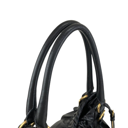 PRADA Logo Shoulder bag Hobobag Black Vintage k2n6cf