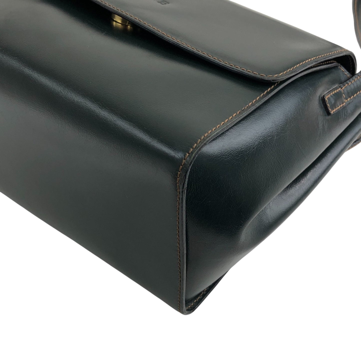 LOEWE Logo Embossed Shoulder bag Dark Green Vintage 583xh5