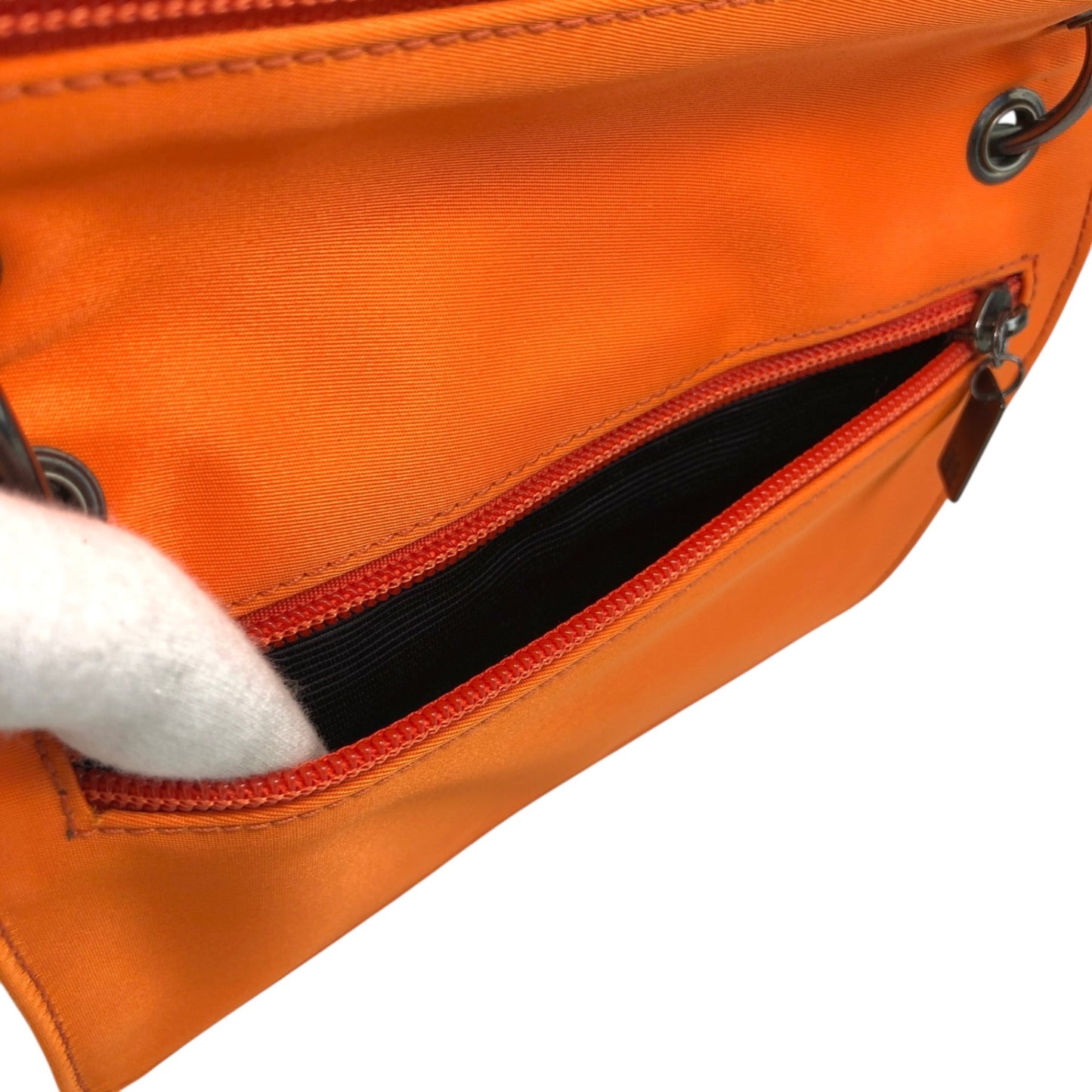 GIVENCHY Logo Shoulder bag Black×Orange Vintage ahpuhk