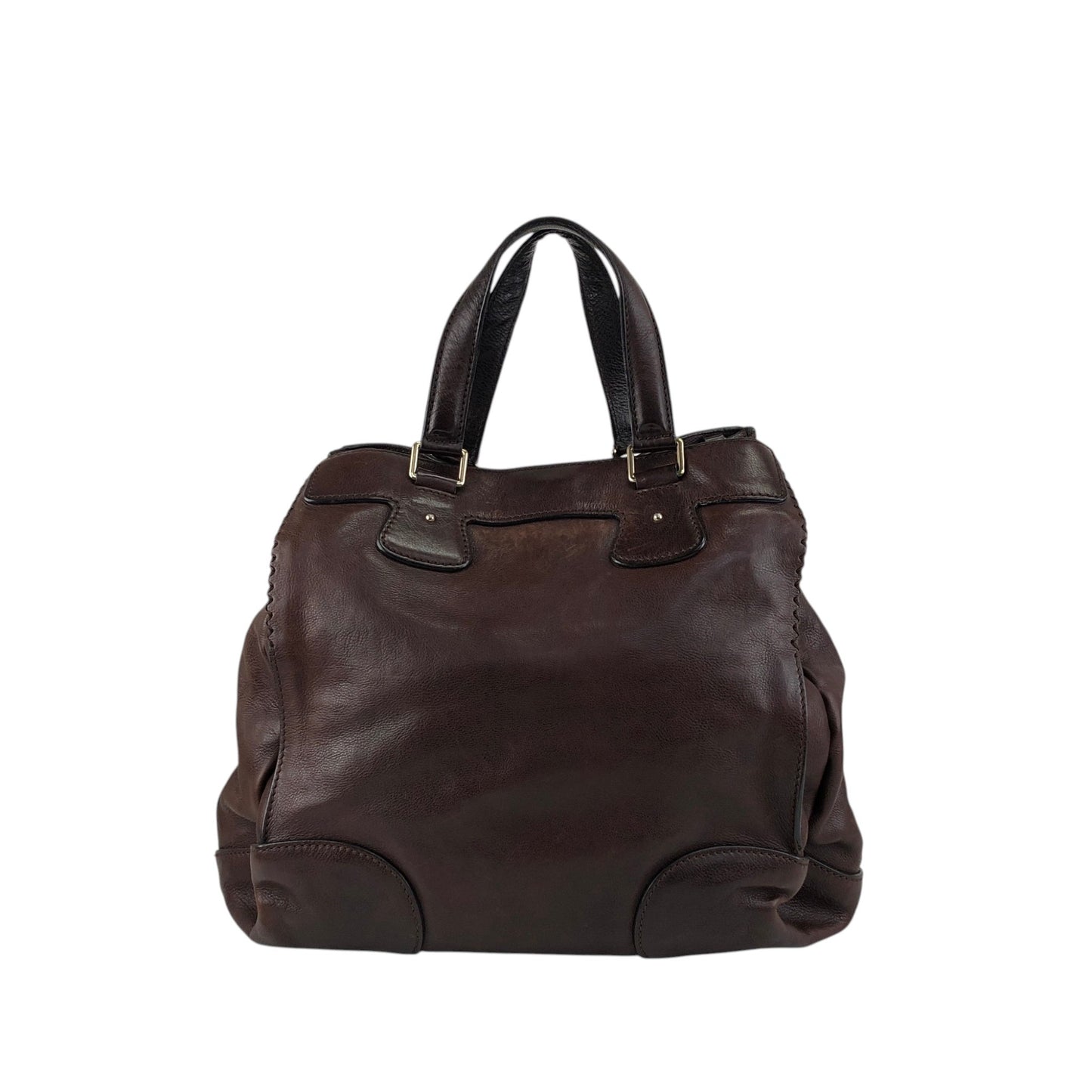 CELINE Horse Carriage Charm Handbag Brown Vintage tmv6c2