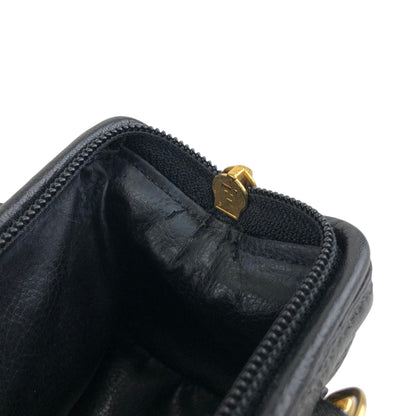 FENDI Logo Two-way Handbag Shoulder bag Black Vintage h8ka2h