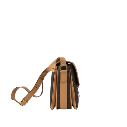 CELINE Macadam Blason Shoulder bag Brown Vintage cwx3rn