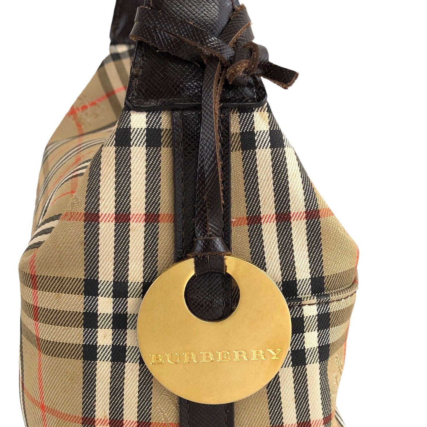 BURBERRY Classic Check Charm Shoulder bag Brown Vintage n5wkmf