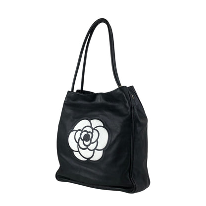 CHANEL Logo Totebag Black Vintage 3raaj5