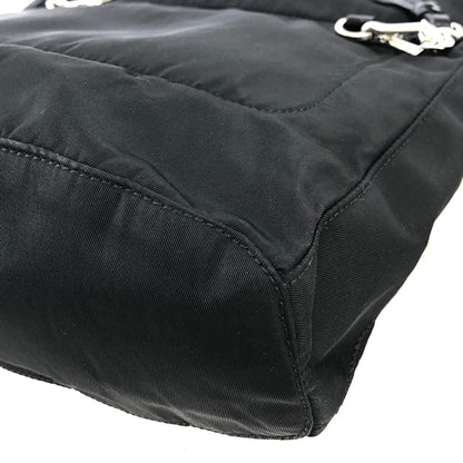 PRADA Triangle Logo Nylon Totebag Black Vintage k7hrm6