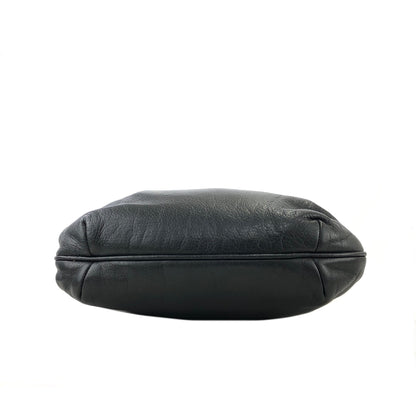 CELINE 標誌鏈條皮革雙向斜背包單肩包手拿包黑色復古 tgzbsb 