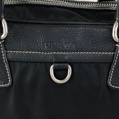 PRADA Logo Boston bag Totebag Black Vintage b57rj5