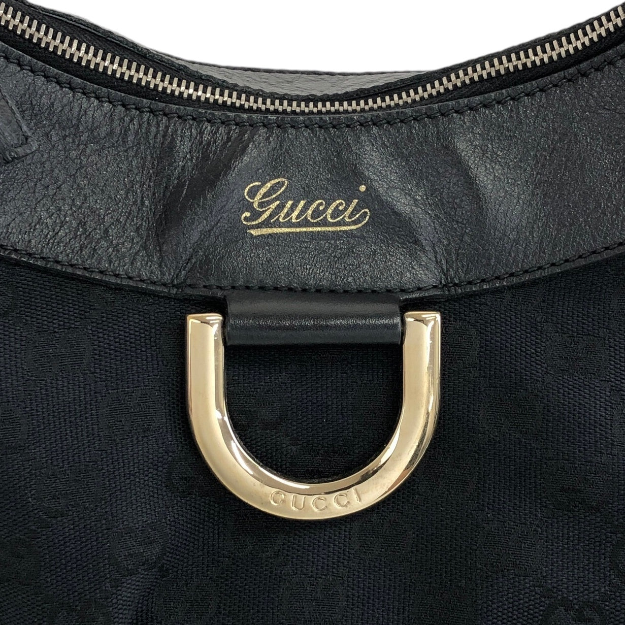 GUCCI GG Pattern Handbag Black Vintage d3n6g4