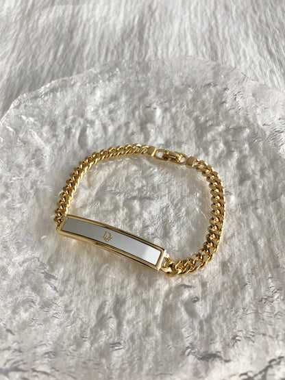 Christian Dior Logo Motif Bracelet Gold Vintage wdsnau